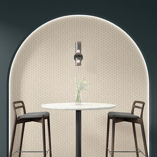 Beige Stone - 12x24 Keystones Hexagon Mosaic Solid-Color Matte Textured Porcelain Tile