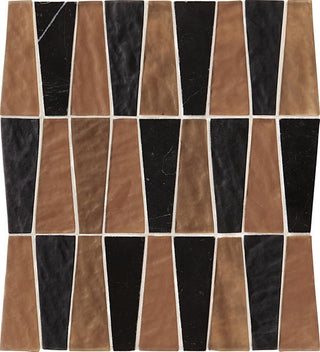 11x12 Regal Pendant Trapezoid Mosaic Mixed-Material Look Glossy Smooth Quartzite Tile