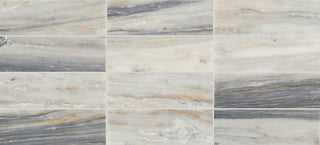 4x12 Gamma Intense Veining Natural Marble-Look Honed Smooth Stone Tile