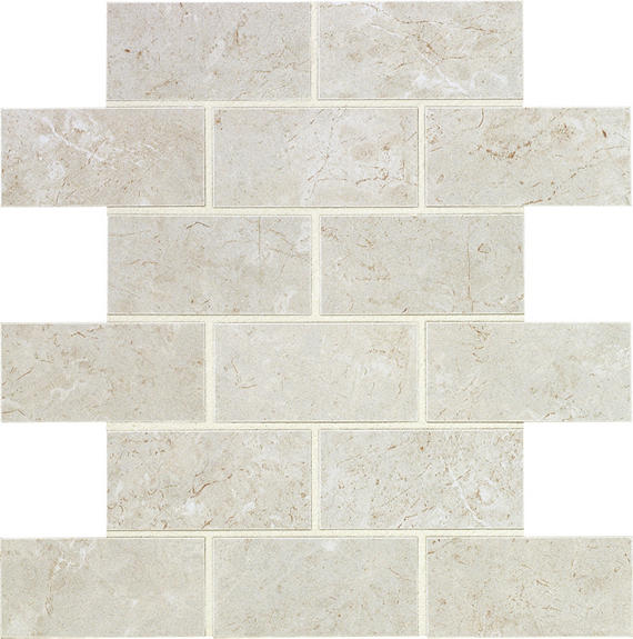 12x12 Florentine Subway Pattern Mosaic Marble-Look Matte Smooth Porcelain Tile