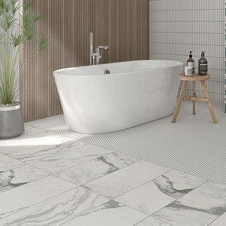 Gray Marble - 24x48 Gamma Intense Veining Natural Marble-Look Polished Smooth Stone Tile