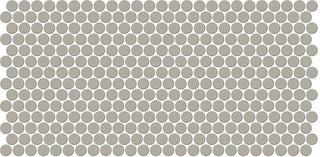 Light Gray - 10x22 Keystones Circle Penny Round Mosaic Solid-Color Matte Smooth Porcelain Tile