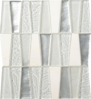 11x12 Regal Pendant Trapezoid Mosaic Mixed-Material Look Glossy Smooth Quartzite Tile