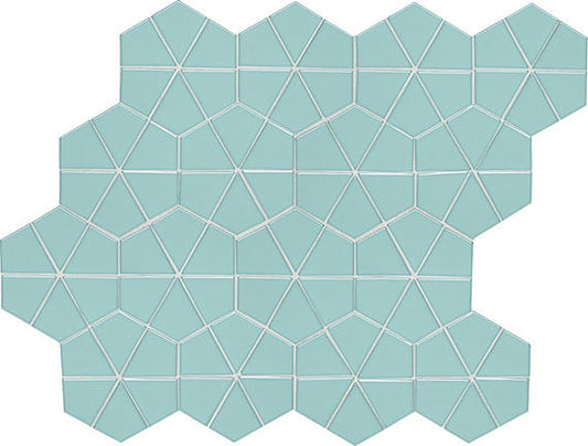 12x15 Stagecraft Multi-Polygon Intricate Geometry Mosaic Solid-Color Glossy Smooth Ceramic Tile