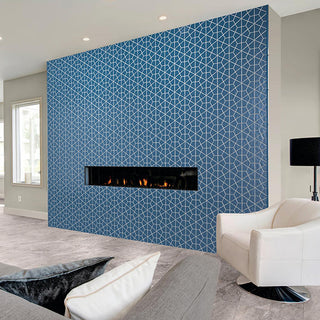 Navy Matte - 12x15 Stagecraft Multi-Polygon Intricate Geometry Mosaic Solid-Color Matte Smooth Ceramic Tile