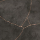 24x24 Kintsugi Cracked  Patterned Solid-Color Matte Smooth Porcelain Tile Charcoal Gold