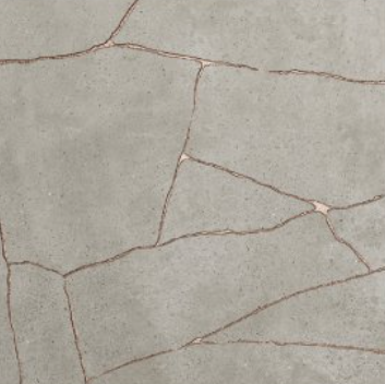 24x24 Kintsugi Cracked  Patterned Solid-Color Matte Smooth Porcelain Tile Taupe Gold