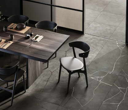 24x48 Kintsugi  Patterned Solid-Color Matte Smooth Porcelain Tile Coal Gold