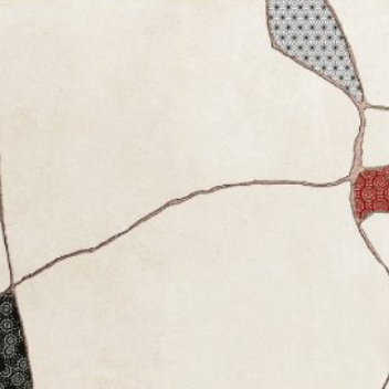 24x24 Kintsugi  Patterned Mixed-Material Look Matte Smooth Porcelain Tile Ivory Mix