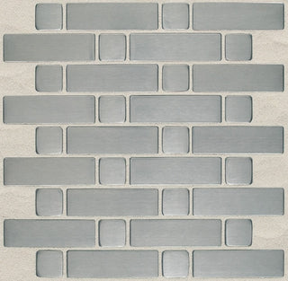 Silver Gray - 12x12 Metallica Lattice Weave Mosaic Metallic-Look Satin Smooth Metal Tile