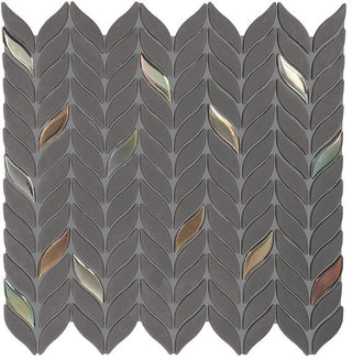 12x13 Stagecraft Hexagon Petal Floral Mosaic Mixed-Material Matte Smooth Glass Tile