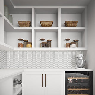 Soft Gray - 15x13 Castellina Stone Mosaics Hexagon Mosaic Natural-Look Polished Smooth Stone Tile