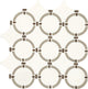 14x12 Raine Circle Linear-Circular  Mosaic Mixed-Color Honed Smooth Marble Tile Cream White