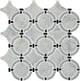 14x12 Raine Circle Linear-Circular  Mosaic Mixed-Color Honed Smooth Marble Tile Gray Marble