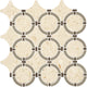 14x12 Raine Circle Linear-Circular  Mosaic Mixed-Color Honed Smooth Marble Tile Cream Beige