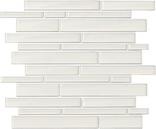 11x13 Amity Linear Mosaic Solid-Color Glossy Smooth Glass Tile