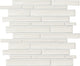 11x13 Amity Linear  Mosaic Solid-Color Glossy Smooth Glass Tile Glass White