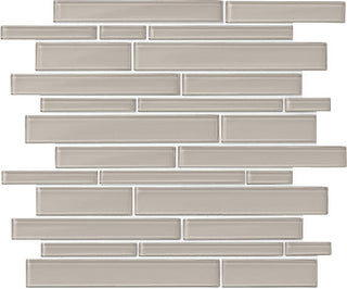 11x13 Amity Linear Mosaic Solid-Color Glossy Smooth Glass Tile