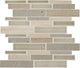 12x11 Raine Random Pattern Linear Mosaic Mixed-Color Polished Smooth Marble Tile Beige Taupe
