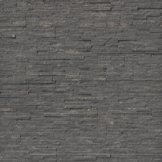 6x24 Charcoal Stone-Look Matte Textured Marble Tile Charcoal Gray