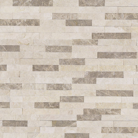 6x24 Colorado Stone-Look Matte Textured Marble Tile Cream Taupe