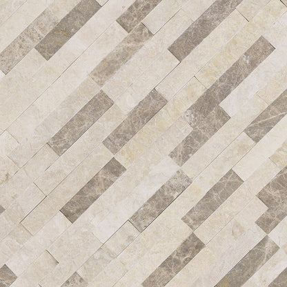 6x24 Colorado Stone-Look Matte Textured Marble Tile Cream Taupe