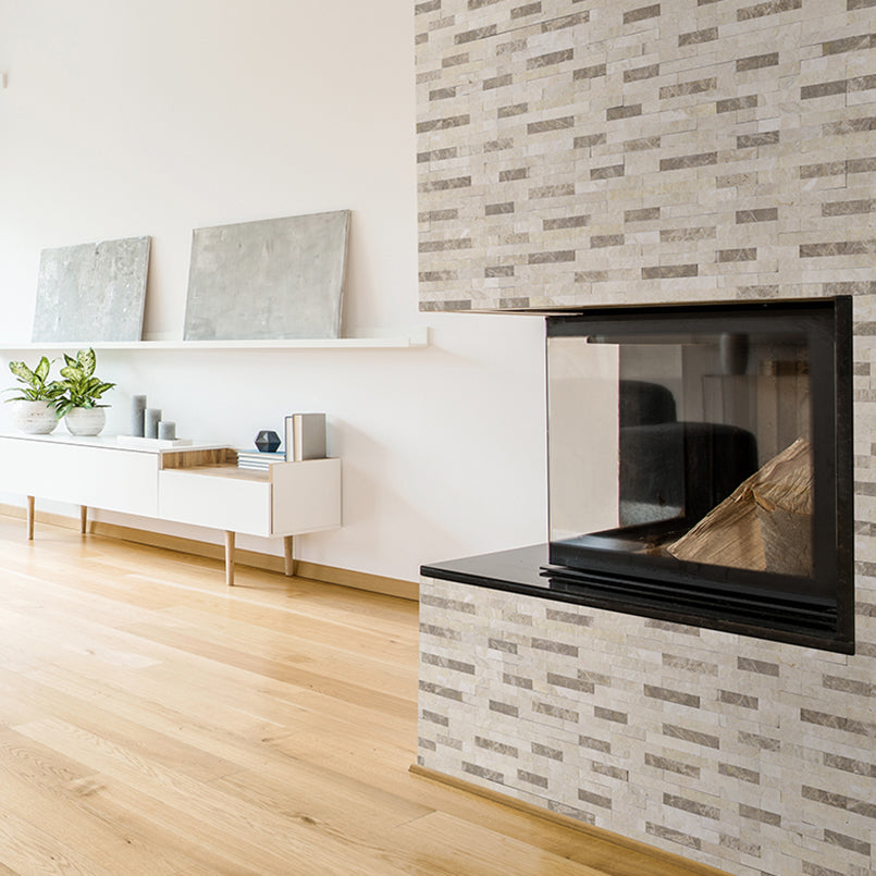 6x24 Colorado Stone-Look Matte Textured Marble Tile Cream Taupe