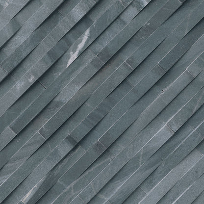 6x24 Cosmic Stone-Look Matte Split-Face Marble Tile Charcoal Gray
