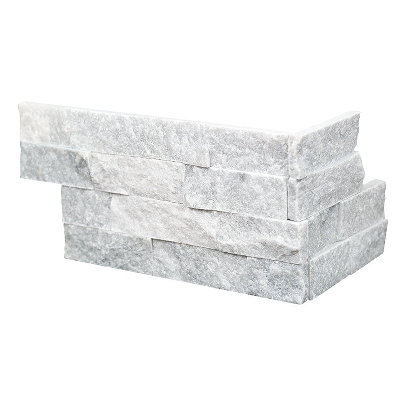 6x18 Cosmic Corner Natural-Look Matte Textured Marble Tile Pale Gray