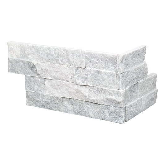 6x18 Cosmic Corner Natural-Look Matte Textured Marble Tile Pale Gray