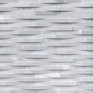6x24 3D-Geometric Wavy Natural-Look Matte Split-Face Marble Stone Tile