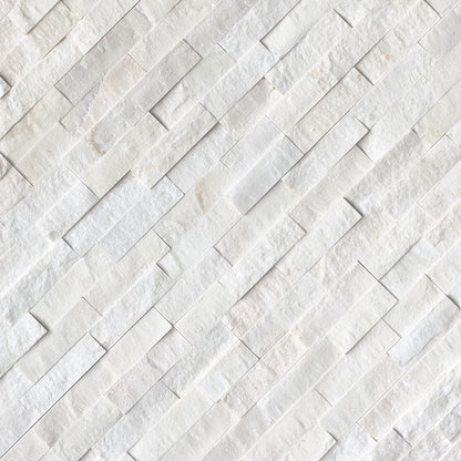 6x24 Cosmic Natural-Look Matte Textured Marble Tile Arctic White