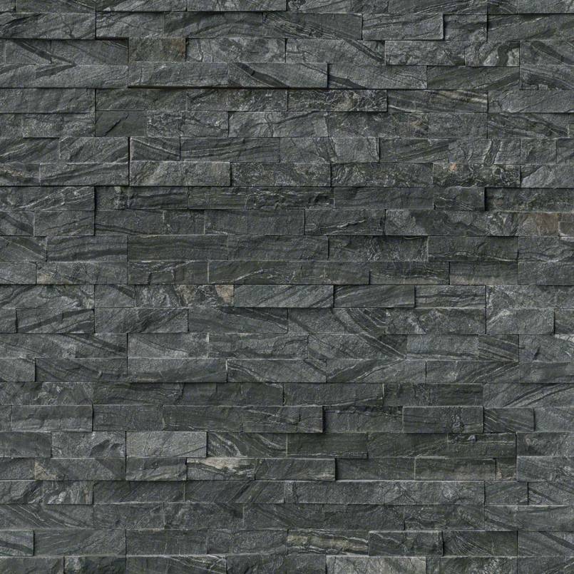 6x24 Glacial Natural-Look Matte Textured Marble Tile Dark Gray