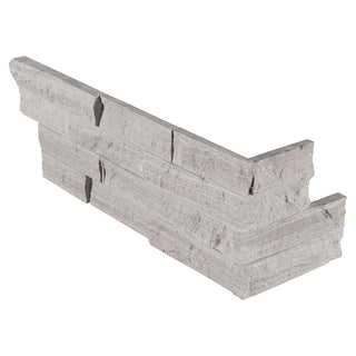 Light Grey - 6x18 Gray Stone-Look Matte Textured Marble Corner Tile