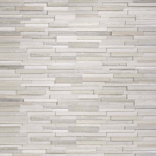 6x24 Gray Stone-Look Matte Smooth Marble Tile Soft White