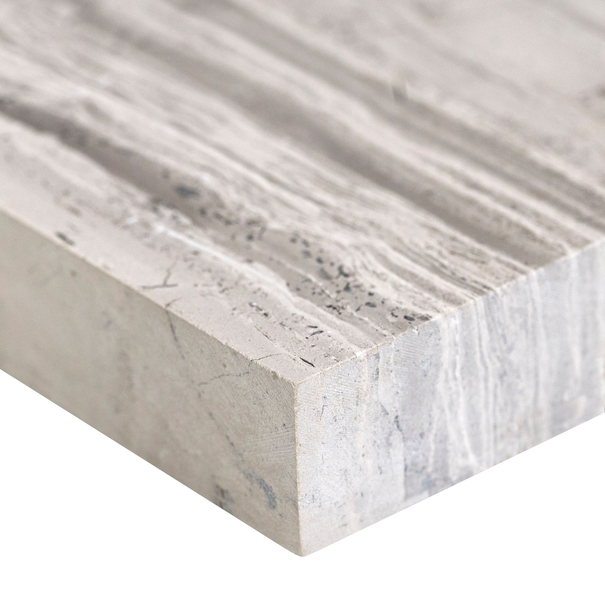 6x24 Gray Stone-Look Matte Smooth Marble Tile Soft White