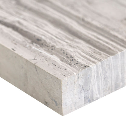6x24 Gray Stone-Look Matte Smooth Marble Tile Soft White