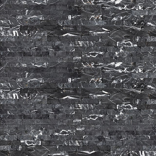 6x24 Marquina Natural-Look Matte Textured Marble Tile