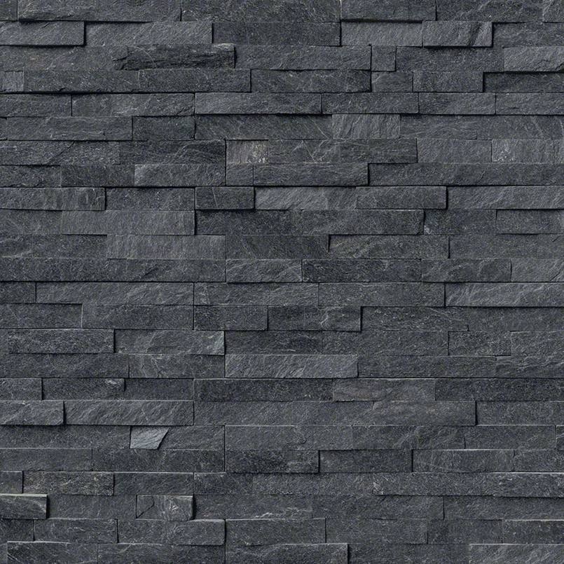 6x24 Coal Natural-Look Matte Textured Quartzite Tile Coal Gray