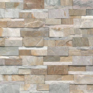 9x24 Golden Stacked Natural-Look Matte Textured Quartzite Tile