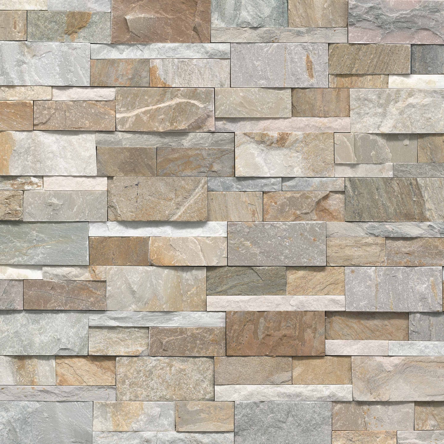9x24 Golden Stacked Natural-Look Matte Textured Quartzite Tile Warm Beige
