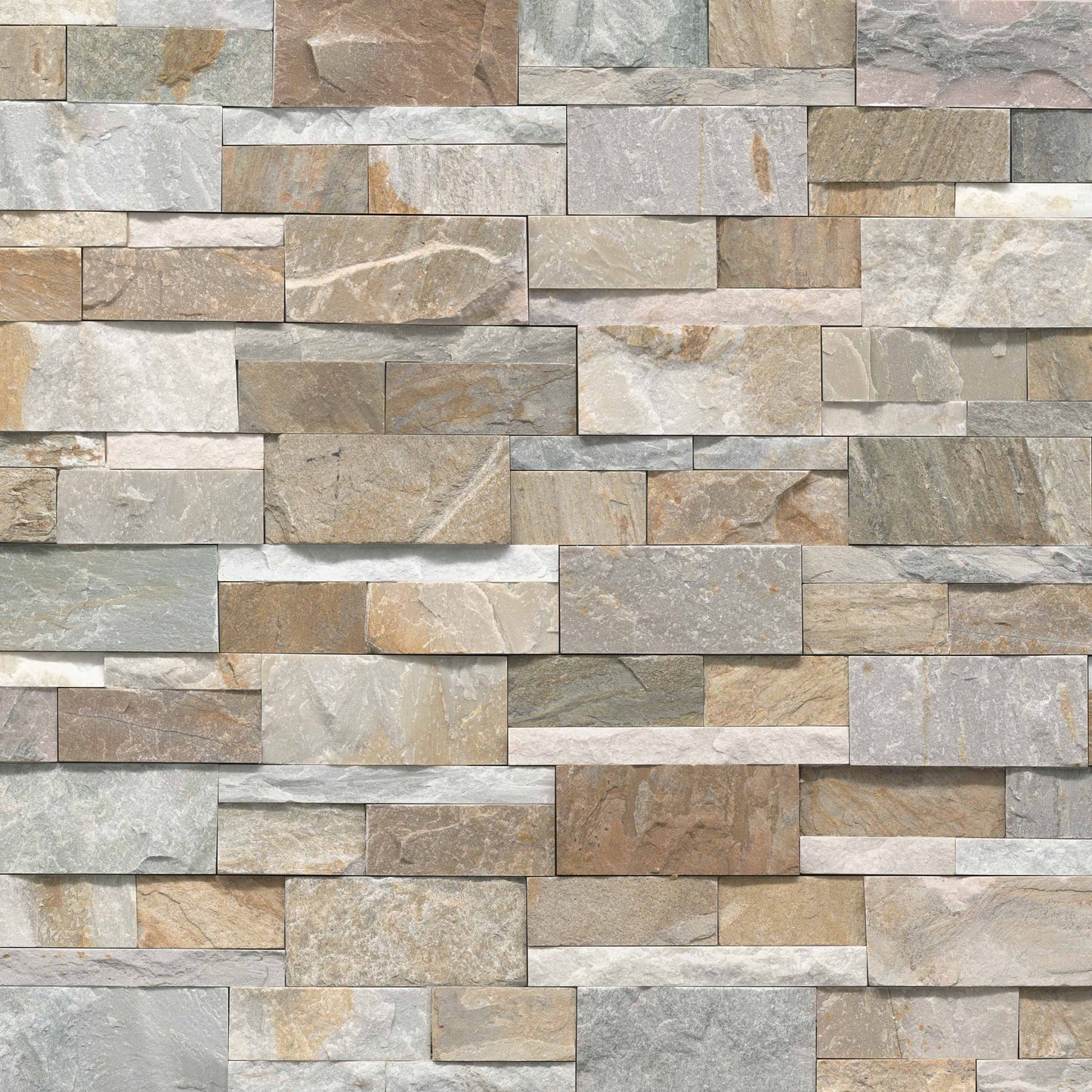 9x24 Golden Stacked Natural-Look Matte Textured Quartzite Tile Warm Beige