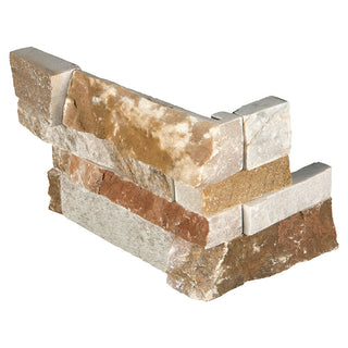 Light Gray - 6x18 Golden Natural-Look Matte Textured Quartzite Corner Tile