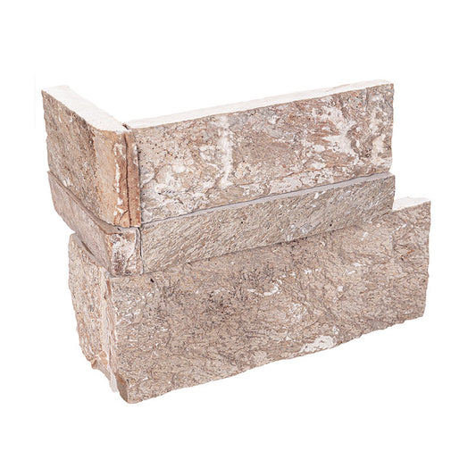 9x18 Golden Thick Corner Natural-Look Matte Split-Face Quartzite Tile Warm Beige