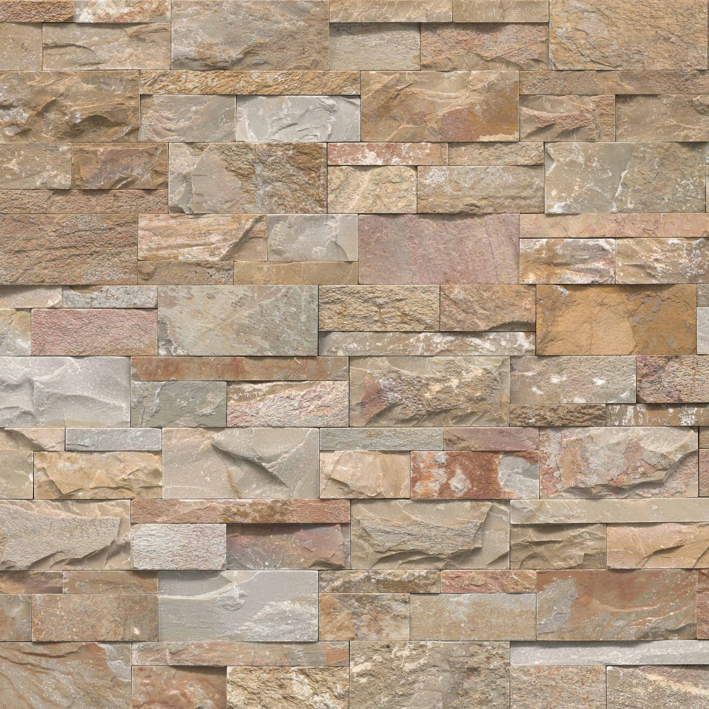 9x24 Golden Thick Natural-Look Matte Split-Face Quartzite Tile Warm Beige