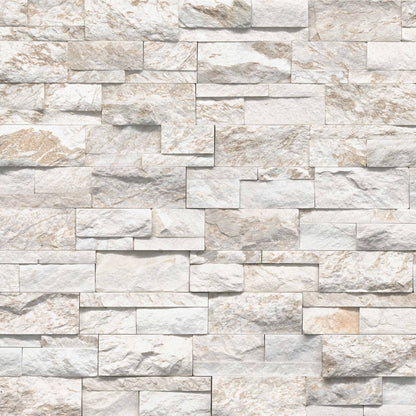 9x24 Royal Natural-Look Matte Textured Quartzite Tile Soft White