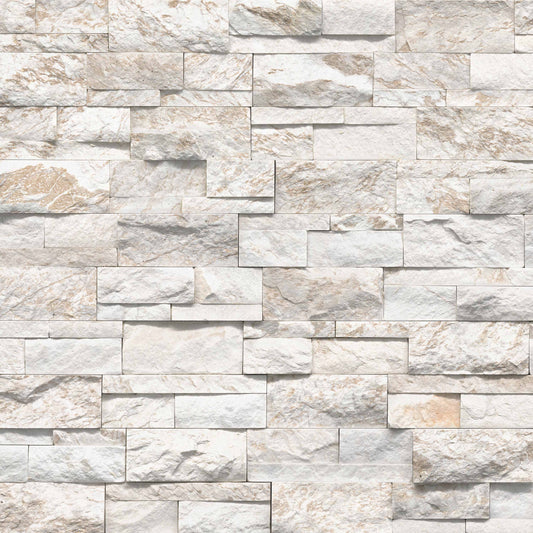 9x24 Royal Natural-Look Matte Textured Quartzite Tile Soft White