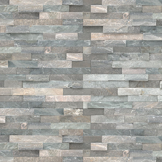 6x24 Sierra Stone-Look Matte Textured Quartzite Tile Blue Grey