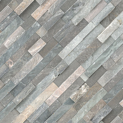 6x24 Sierra Stone-Look Matte Textured Quartzite Tile Blue Grey