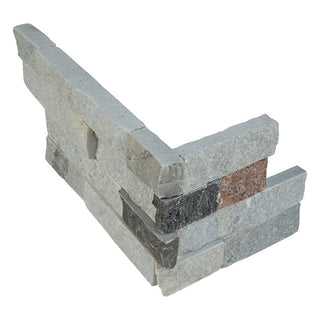 Light Grey - 6x18 Sunset Stone-Look Matte Textured Quartzite Corner Tile